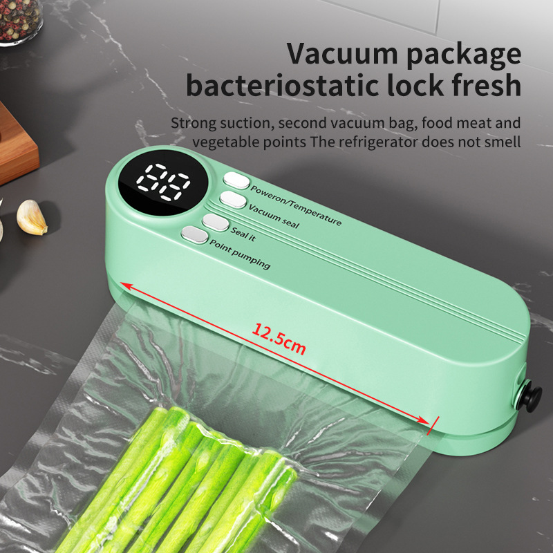 Food Vacuum Sealer Machine - Miniaturowa bezprzewodowa zgrzewarka próżniowa do pakowania,